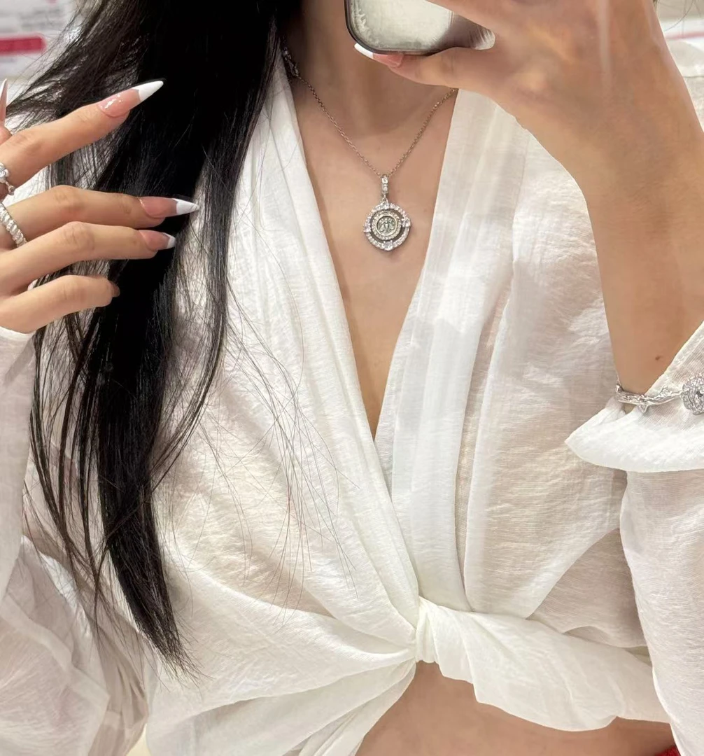 铜合金项链 高定重工款复古人像双面项链（抽拉调节）