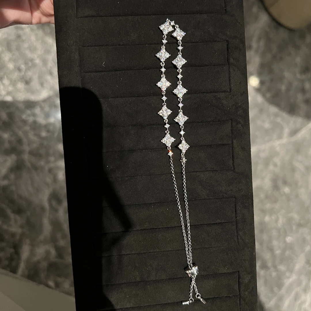 铜合金手链 高定重工款时尚百搭四叶草手链项链