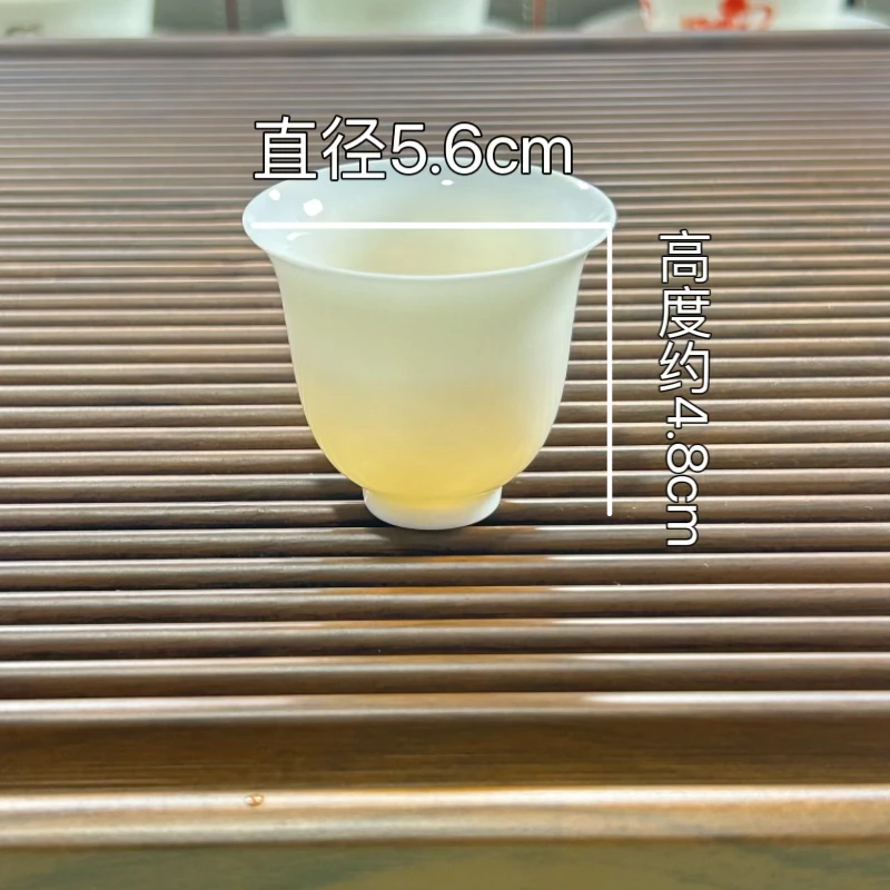 性价比羊脂玉白瓷功夫茶杯小号大号纯白陶瓷主人杯铃铛杯