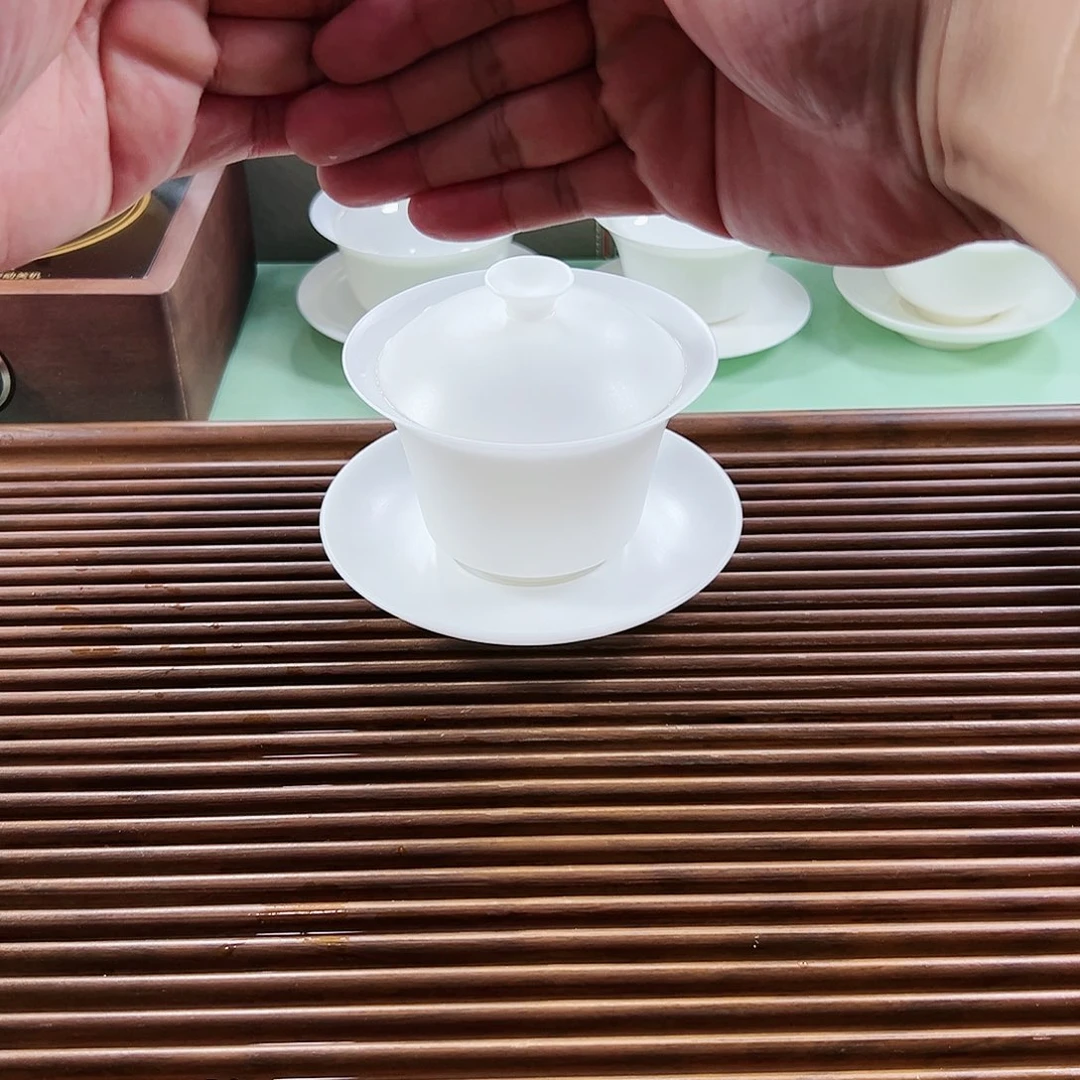 200ml特大盖碗高级样羊脂玉盖碗