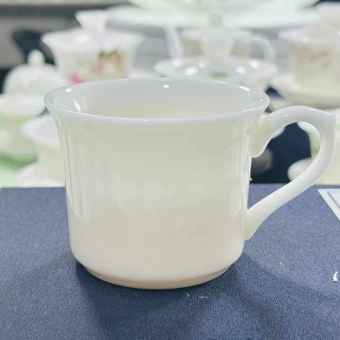 《君子如玉》冰种上釉「咖啡杯」不烫手主人杯温润羊脂玉不沾茶渍