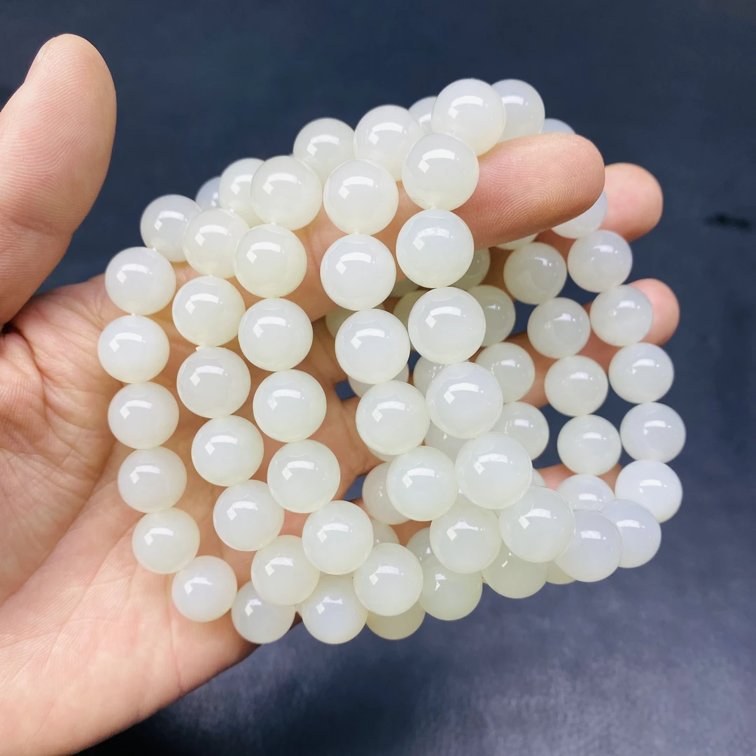 新疆和田玉且末县远矿天泰矿钢板级纯玉化毕业手串卡12多样性发一