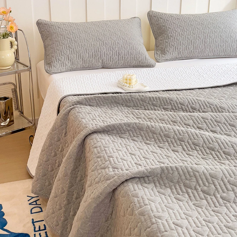 2025年新款100全棉床盖纯色家用双人加厚床单机洗宿舍床铺盖纯棉