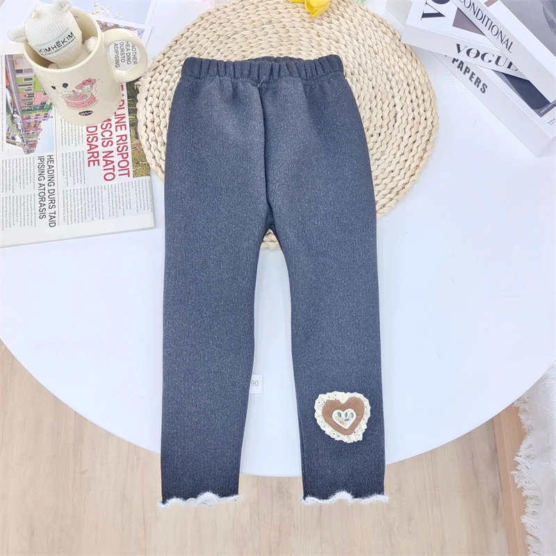 秋冬新款儿童时尚洋气加厚百搭打底裤女童休闲韩版简约打底裤E273