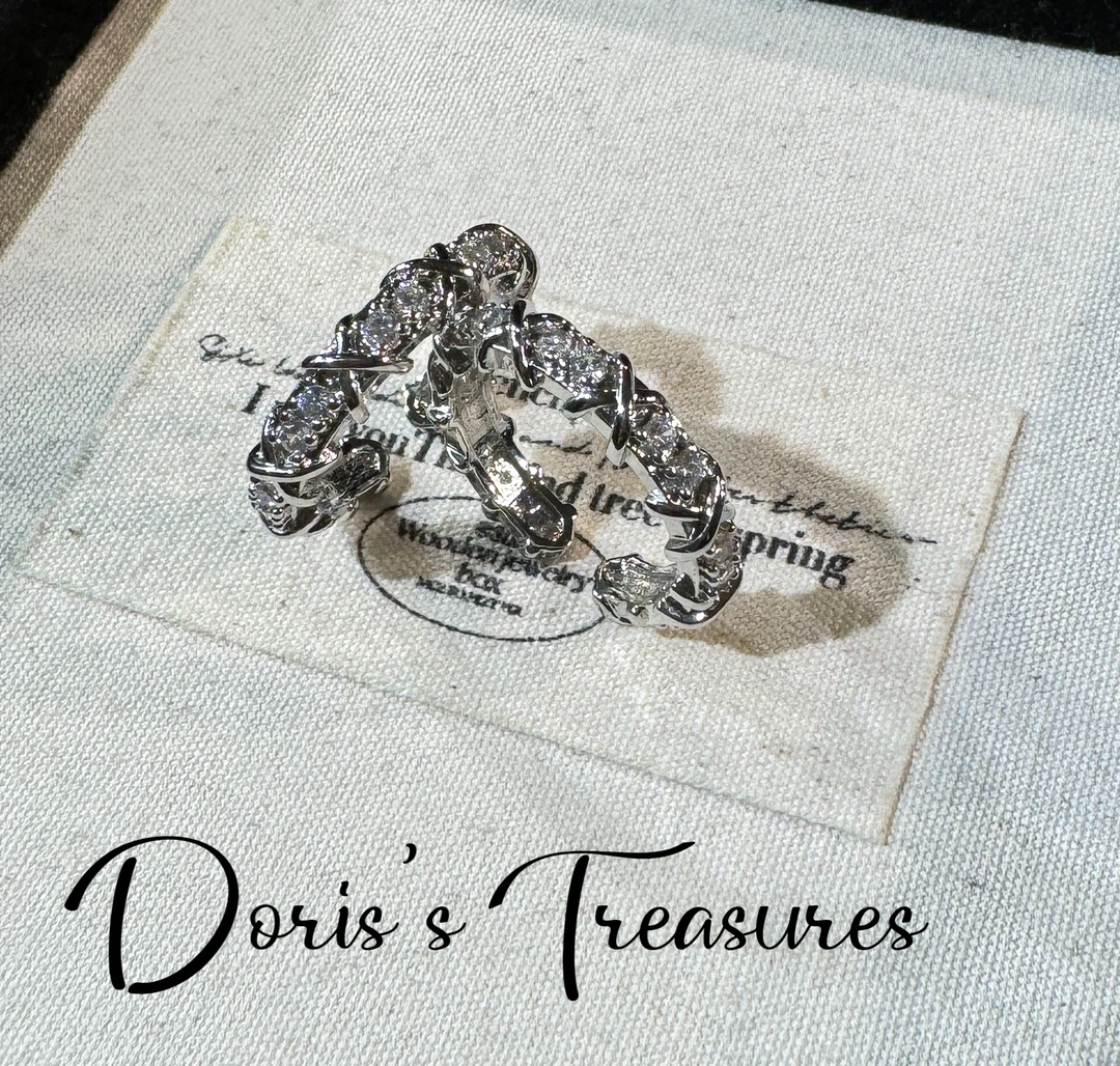 铜合金合成锆石戒指 银白kaleidoscope戒指精致百搭气质精美