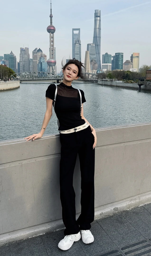 AY轻奢西装窄版拖地裤高腰显瘦裤长107左右秋款