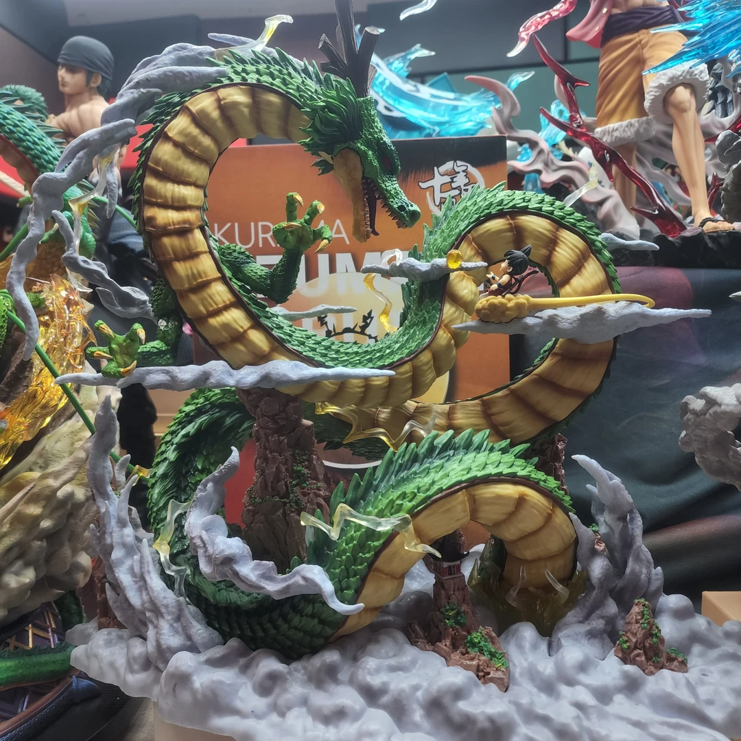 纯实心超高品质 七龙珠神龙与小悟空 动漫模型摆件宽   30cm左右