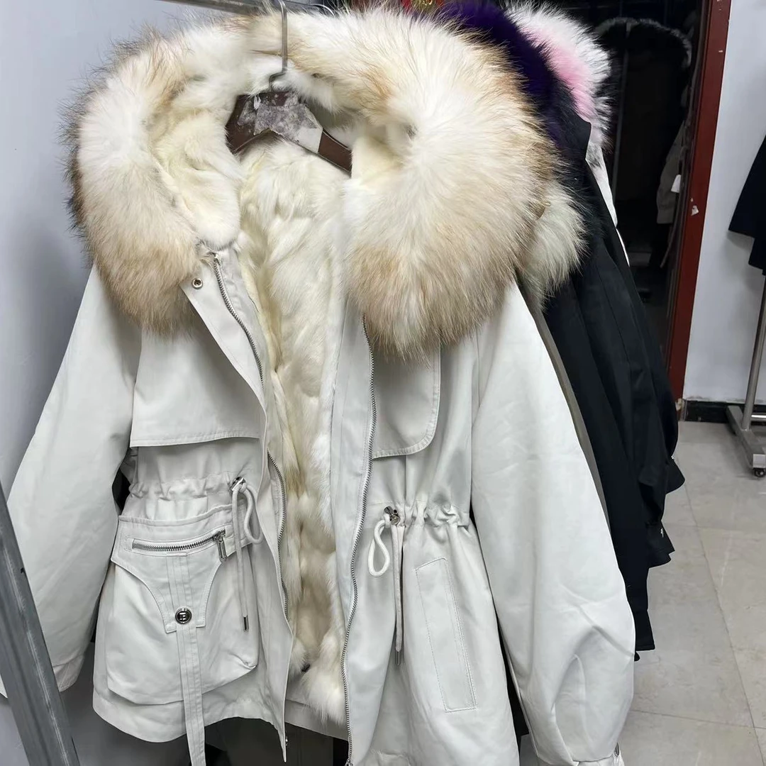 【编号01-100】2024网红同款派克服狐狸毛大毛领百搭连帽时尚休闲