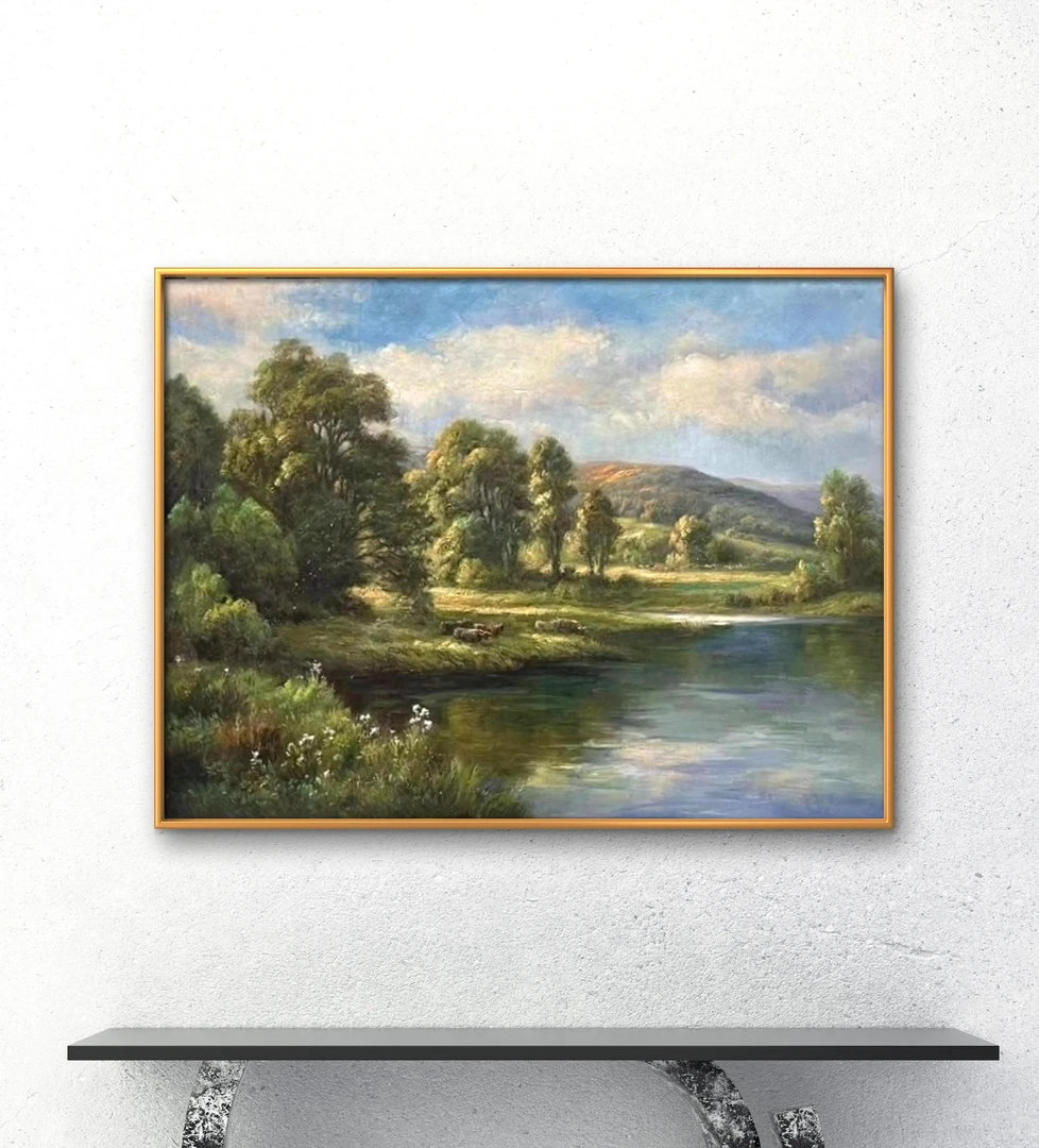 现货手绘油画花卉尺寸76*100 高档柜台 书房挂画