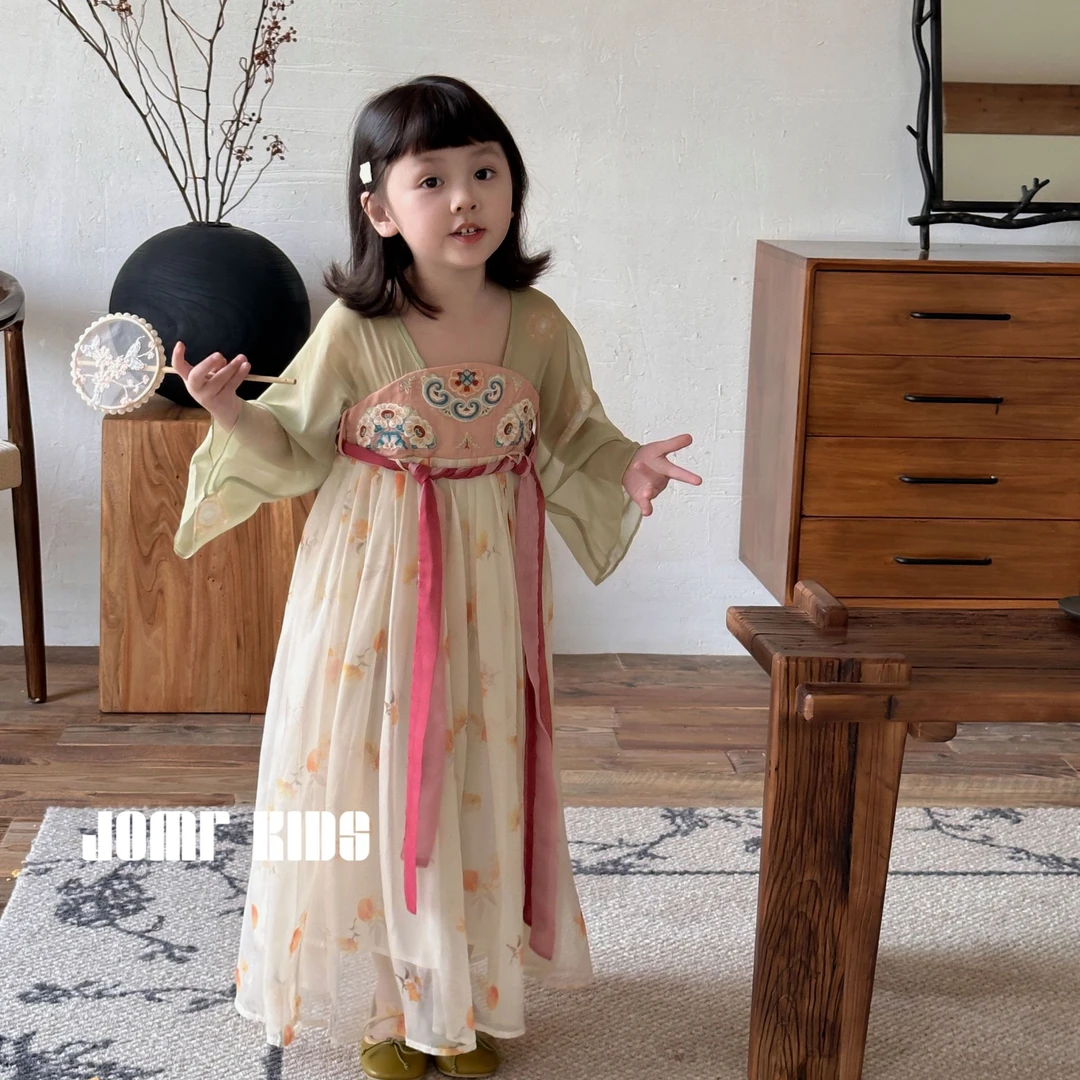 【嗒囜】汉服女童夏季唐装连衣裙中国风日常齐胸裙子仙气 JM824076