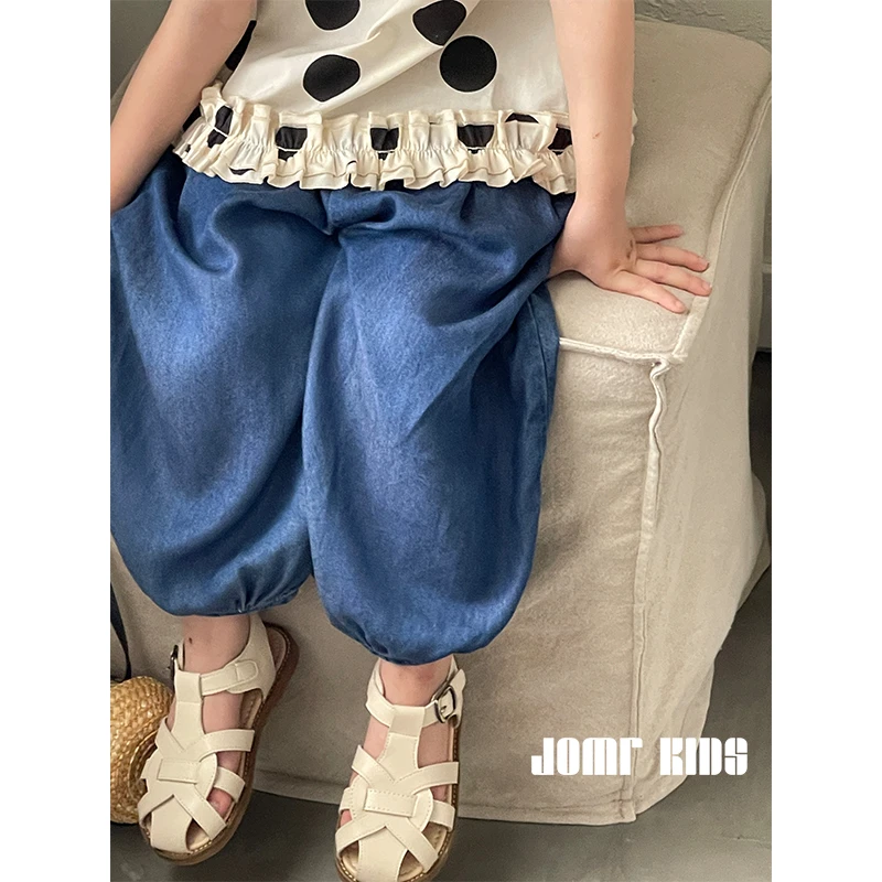 【嗒囜】女童夏季时尚百搭休闲牛仔裤儿童宽松束脚裤长裤 JM824323