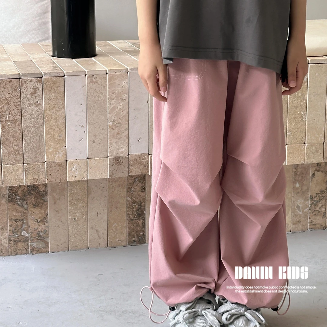 【嗒囜】夏季儿童高街宽松休闲裤子男女童时尚潮流薄款工装裤241581