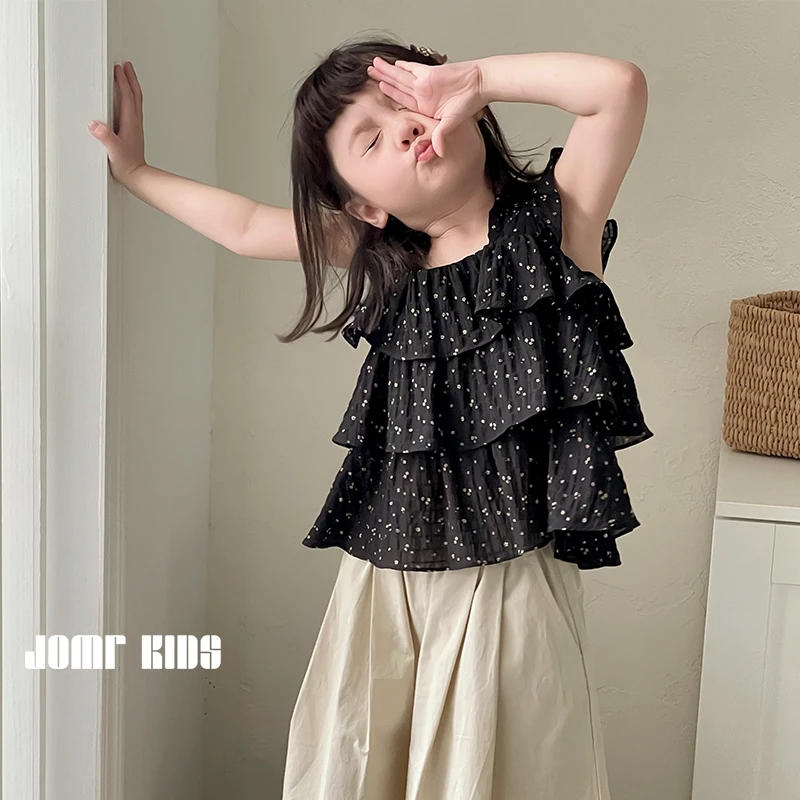 【嗒囜】女童夏季时尚碎花背心吊带儿童洋气甜美无袖上衣 JM82450