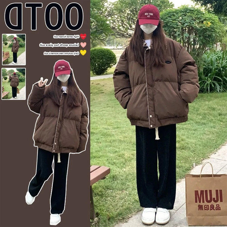 孕妇套装棉服冬装外套加厚新款中长款宽松外穿时尚款孕妇装羽绒服