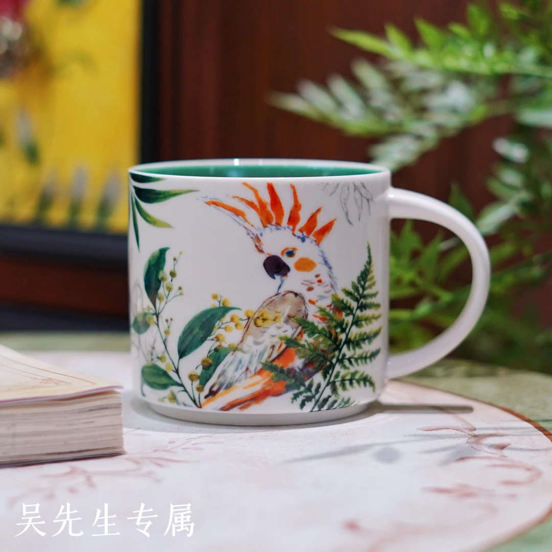 花卉色釉陶瓷杯马克杯家用大容量早餐杯