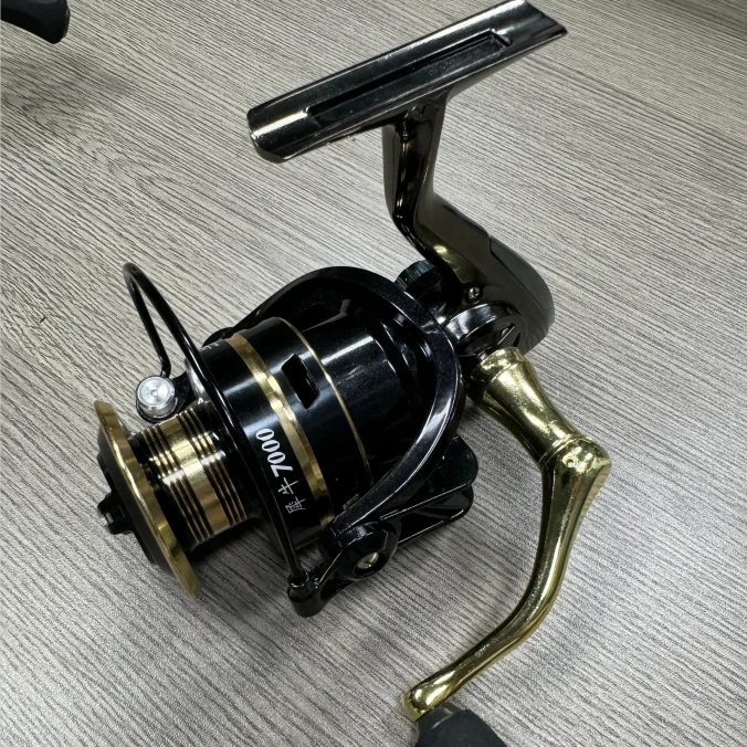 美式摇臂大物纺车轮海竿抛竿鱼线轮路亚矶钓滑漂轮不锈钢轴承渔轮