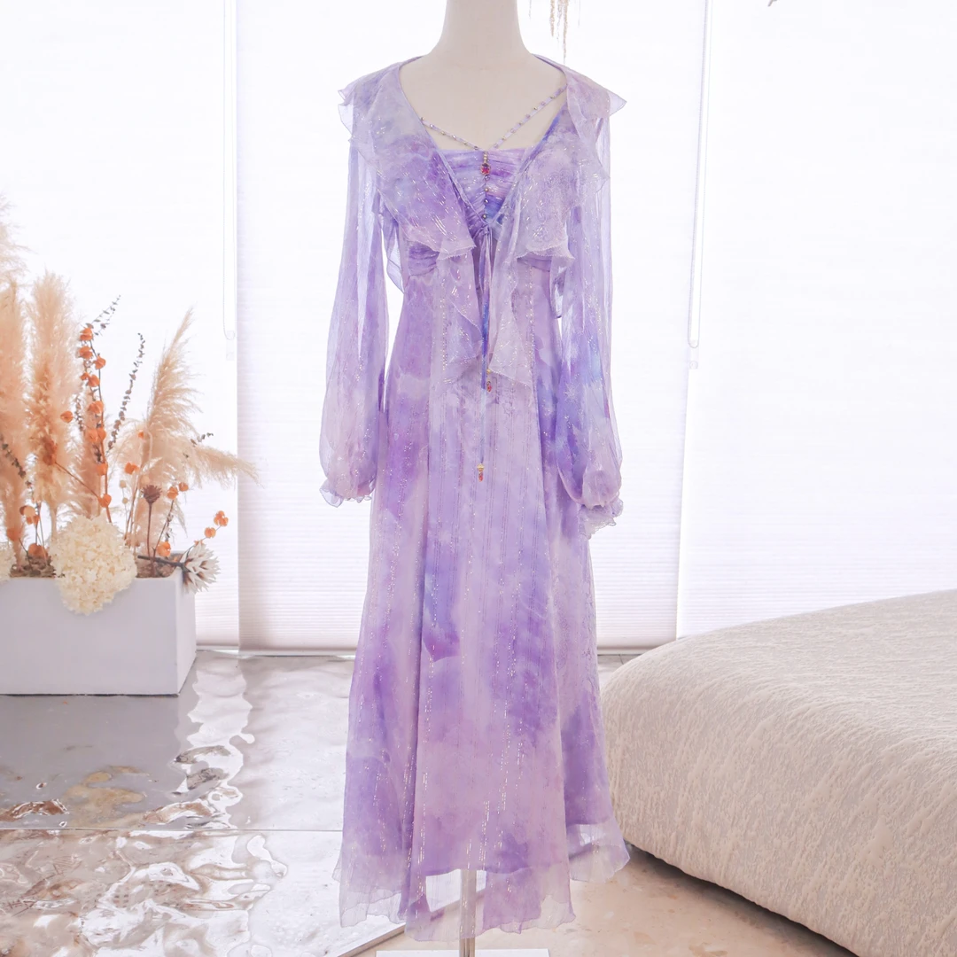 【设计师品牌】YINGCHOI 浩瀚星海 桑蚕丝连衣裙套装61216/31323