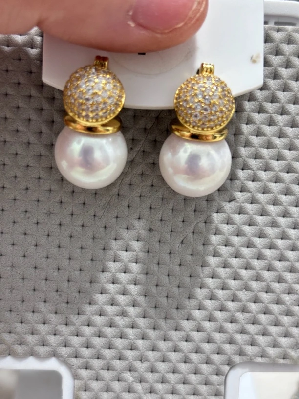 丽源珠宝推荐 天然爱迪生淡水珍珠精致耳扣款