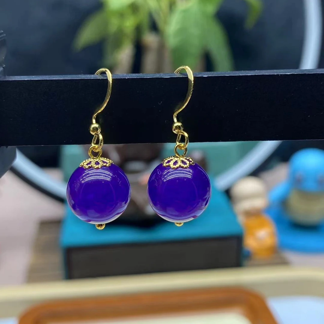 紫水晶耳坠时尚大气简单款083