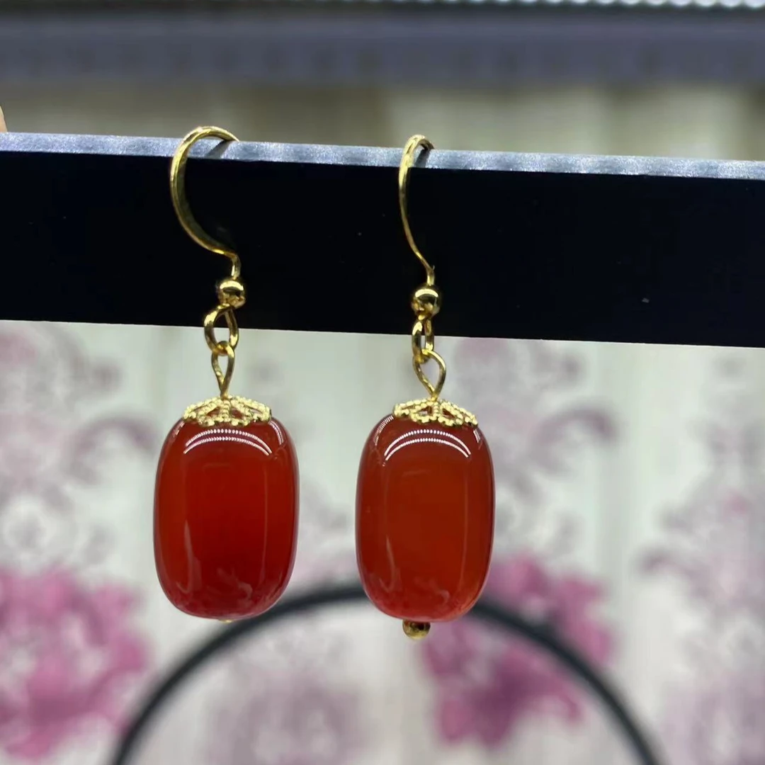 红玛瑙耳坠时尚大气简约064