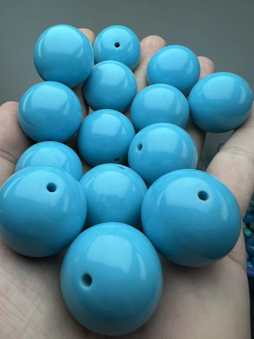 【人工处理】高瓷蓝大珠子24.5mm大圆珠一颗