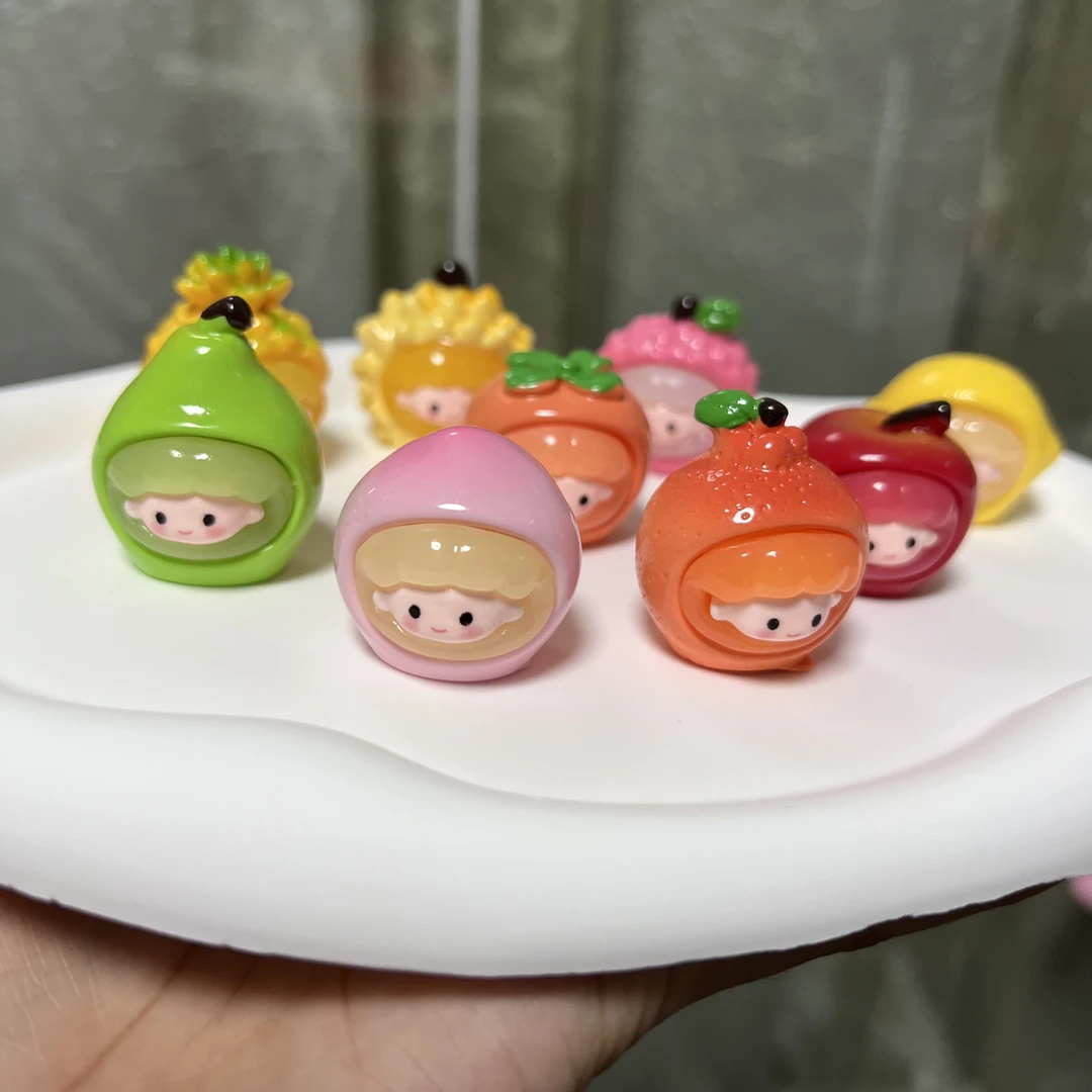 【直播拆】水果面部夜光树脂创意diy摆件玩具饰品碰碰乐钥匙挂件