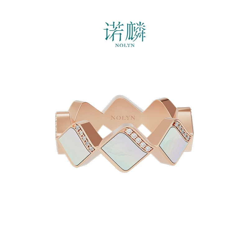 Nolyn/诺麟 铜合金合成锆石戒指 南国雨檐戒指小众高级感时尚轻奢