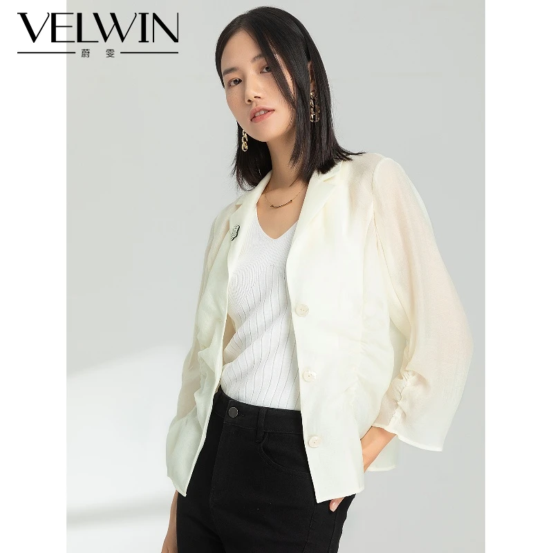 velwin蔚雯夏季新款优雅气质时尚薄款上衣外套女LEWW535B20