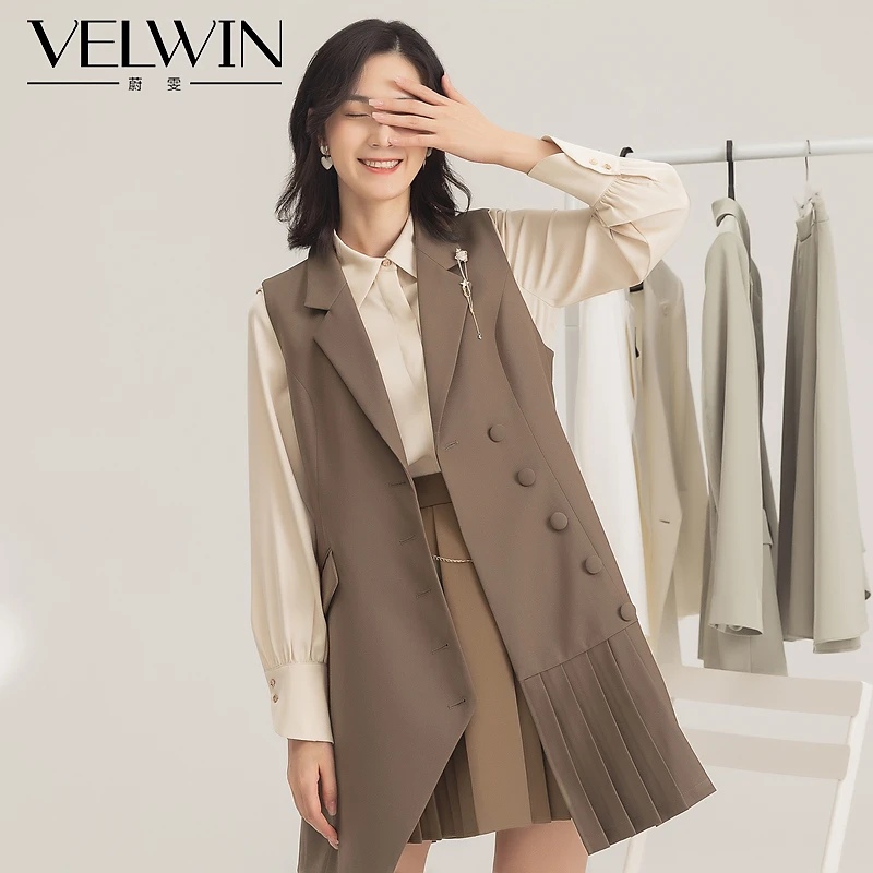 velwin蔚雯春秋新款通勤时尚OL气质经典连衣裙女LELL231B19