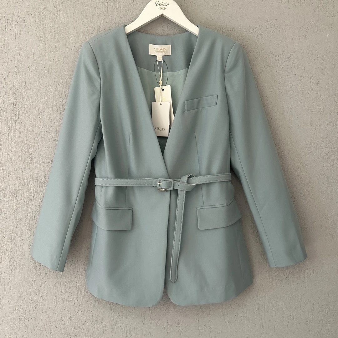 velwin蔚雯春秋新款气质长款通勤休闲西装女LGWW438C06