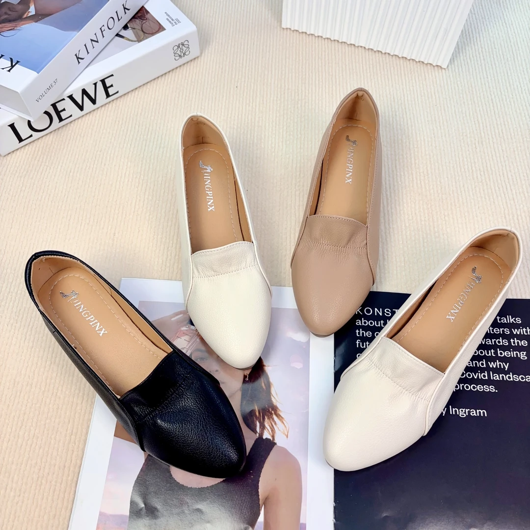 【朵苮品牌】2025通勤低跟时尚单鞋一脚蹬软底气质女鞋春秋舒适休闲