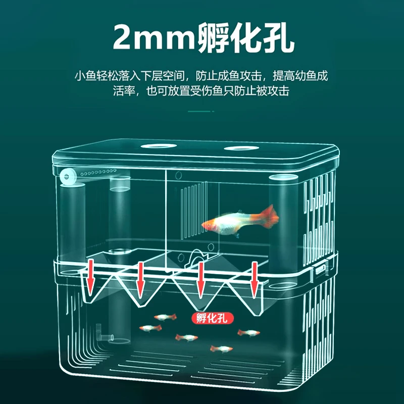 大号饲养孵化盒鱼缸隔离盒繁殖高透产房斗鱼热带鱼小鱼透明隔离盒