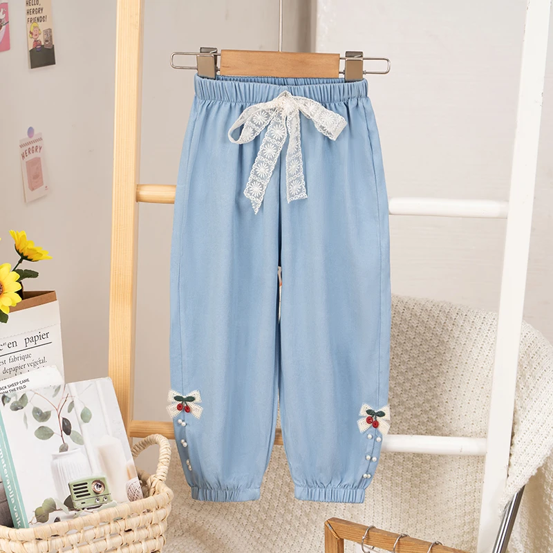 女童裤子夏季宝宝防蚊裤中小童装束脚裤儿童夏天灯笼裤长裤薄宽松