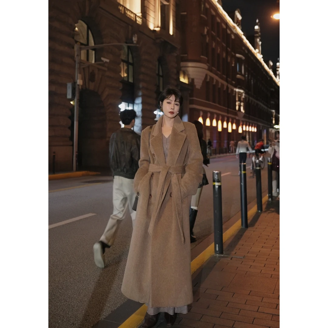 【温莎城堡】氛围秘鲁进口顶奢苏力baby羊驼超长款大衣