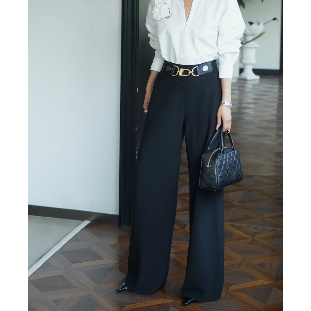 【胯没了提臀弹力外穿长裤】24秋科技工艺缝合可无边裁剪直筒阔腿裤