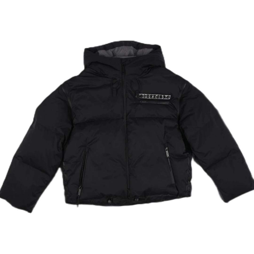 唐山万达-烫钻可拆卸连帽黑色羽绒服T69D198077