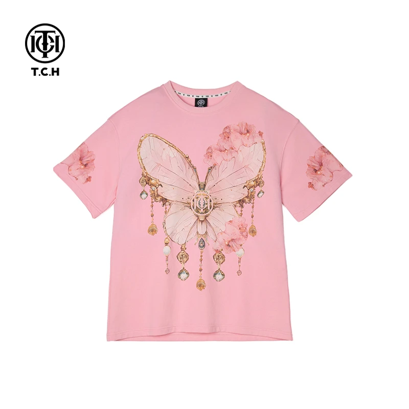 TCH服饰店播-2025秋季新款半袖T恤街头短袖男女同款T72C106036