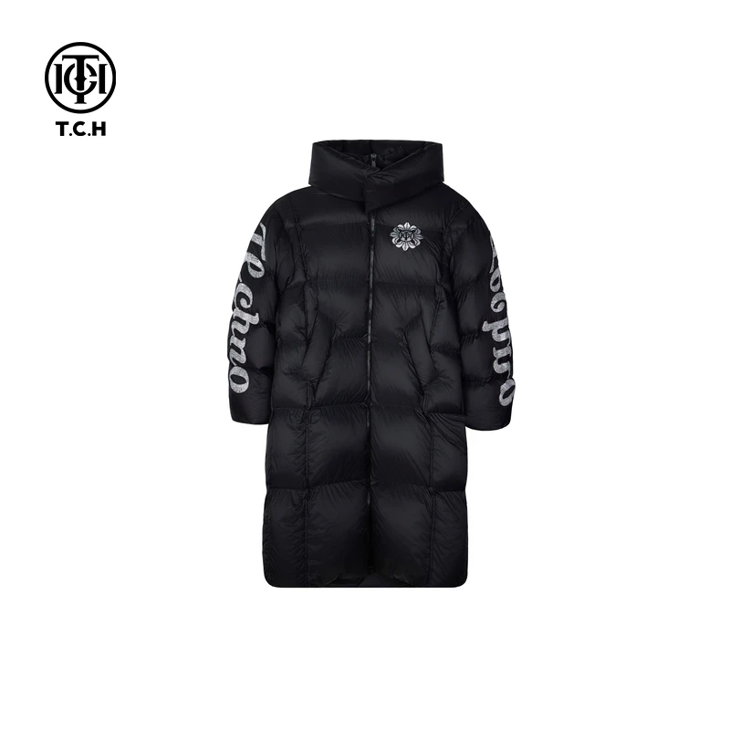 TCH服饰店-24秋冬街头风黑色长款羽绒服防寒保暖面包服T72D198055