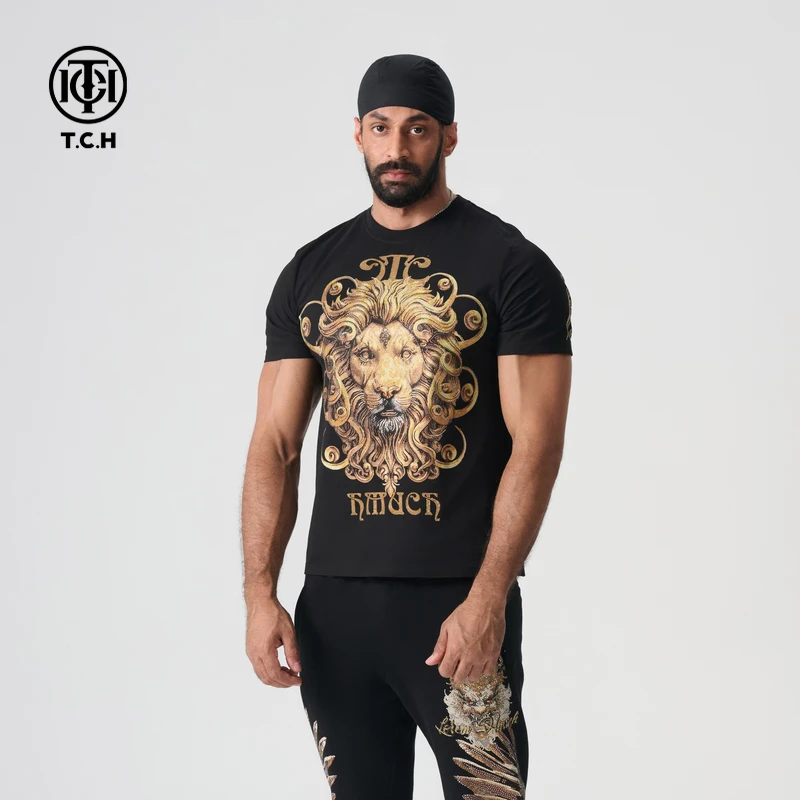 TCH服饰店播-TCH 2025新款印花短袖男设计感宽松T恤女T72B106062