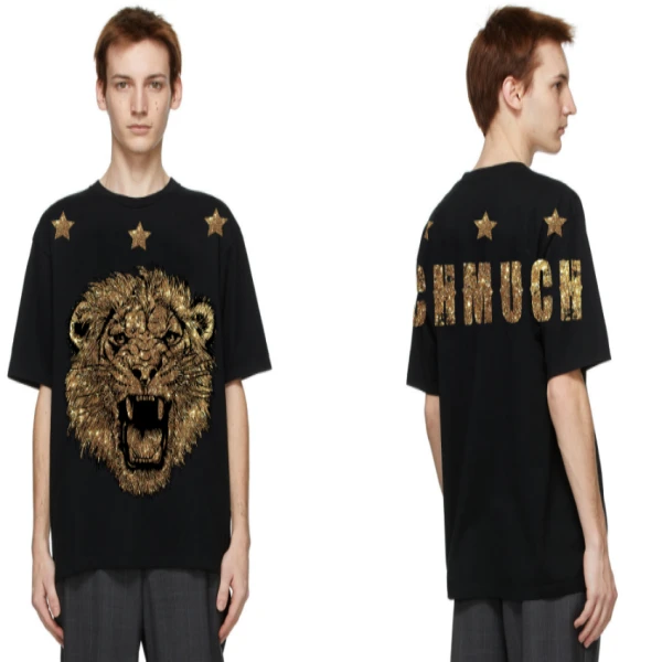 TCH服饰店播-狮子头星星黑色T恤男女同款T21110C6186
