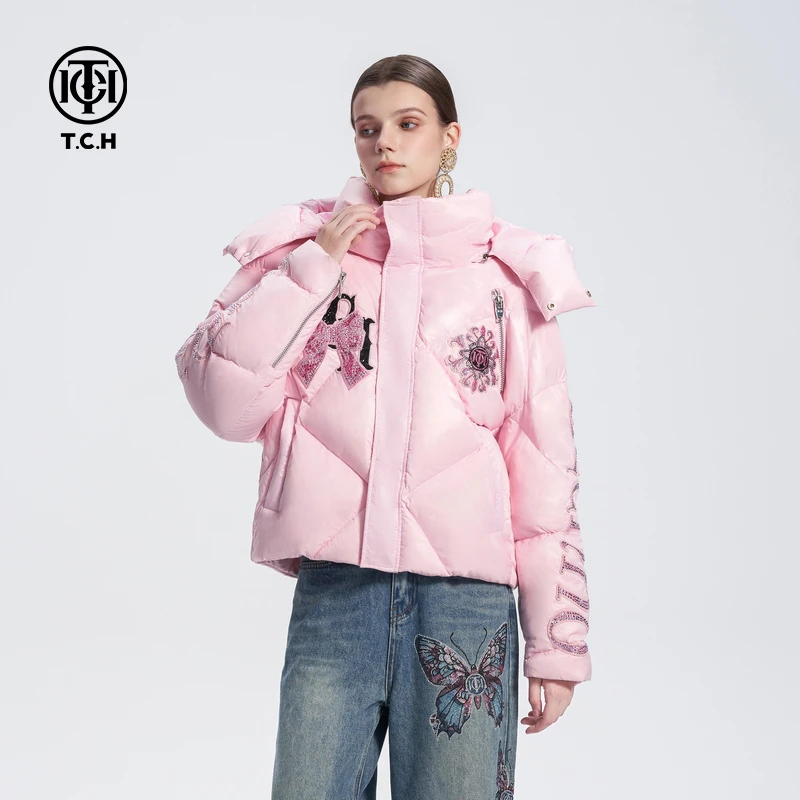 TCH已下架服饰店播重工白鸭绒保暖面包服加厚羽绒服外套T72D19800