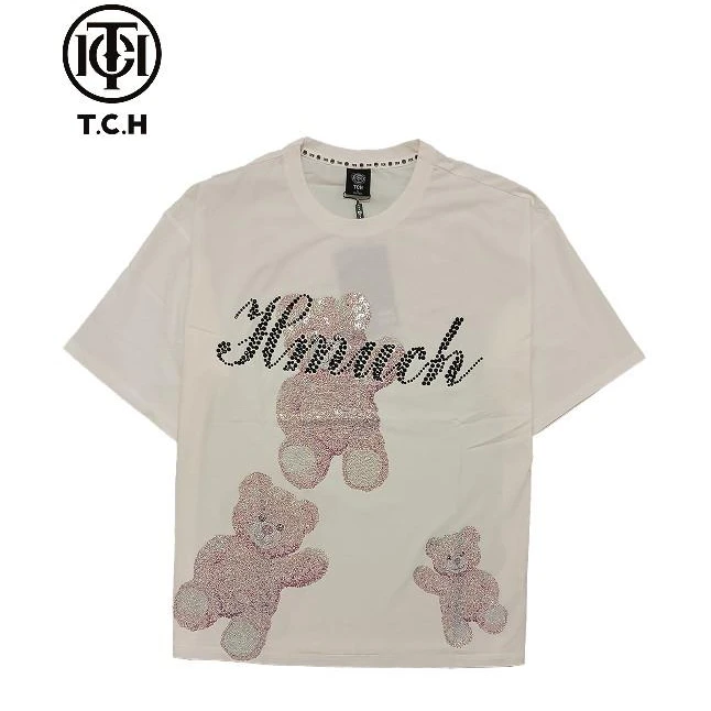 TCH服饰店-潮牌字母休闲风四只小熊短款T恤女T66B10E5003