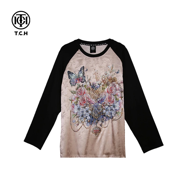 TCH服饰店播-2025秋季新款长袖T恤男女同款重工上衣T72C086038