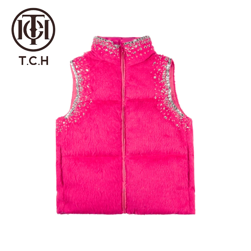 短款纯色连帽保暖常规款手缝马夹加绒洋气百搭马甲