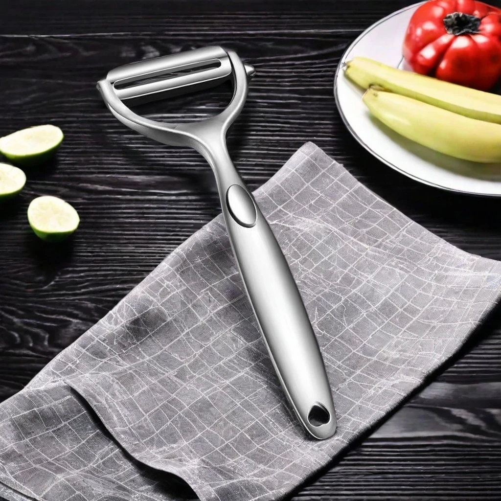 上钢削皮刀不锈钢水果削皮器多功能平口剥皮刀厨房果蔬削皮器神器