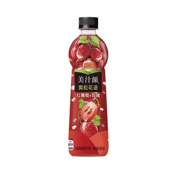 可口可乐 美汁源 玫瑰风味葡萄汁饮料 果味饮料 420ml/瓶