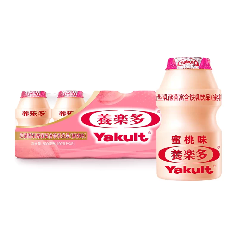 养乐多蜜桃味乳酸菌饮品100ml*5瓶/联