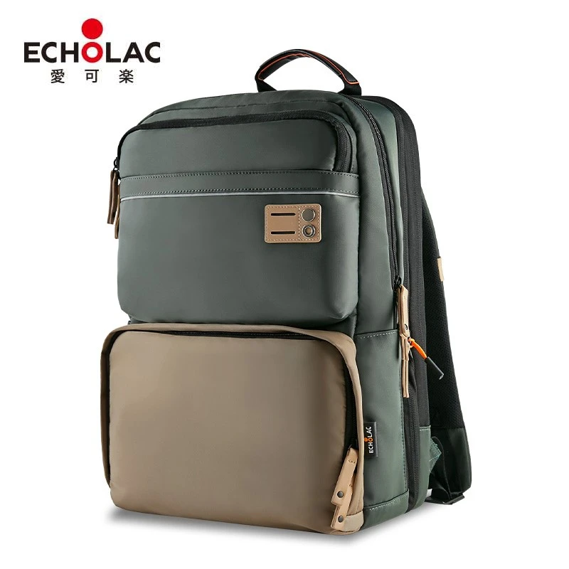 Echolac/爱可乐双肩包男大容量通勤旅行书包播多功能电脑背包