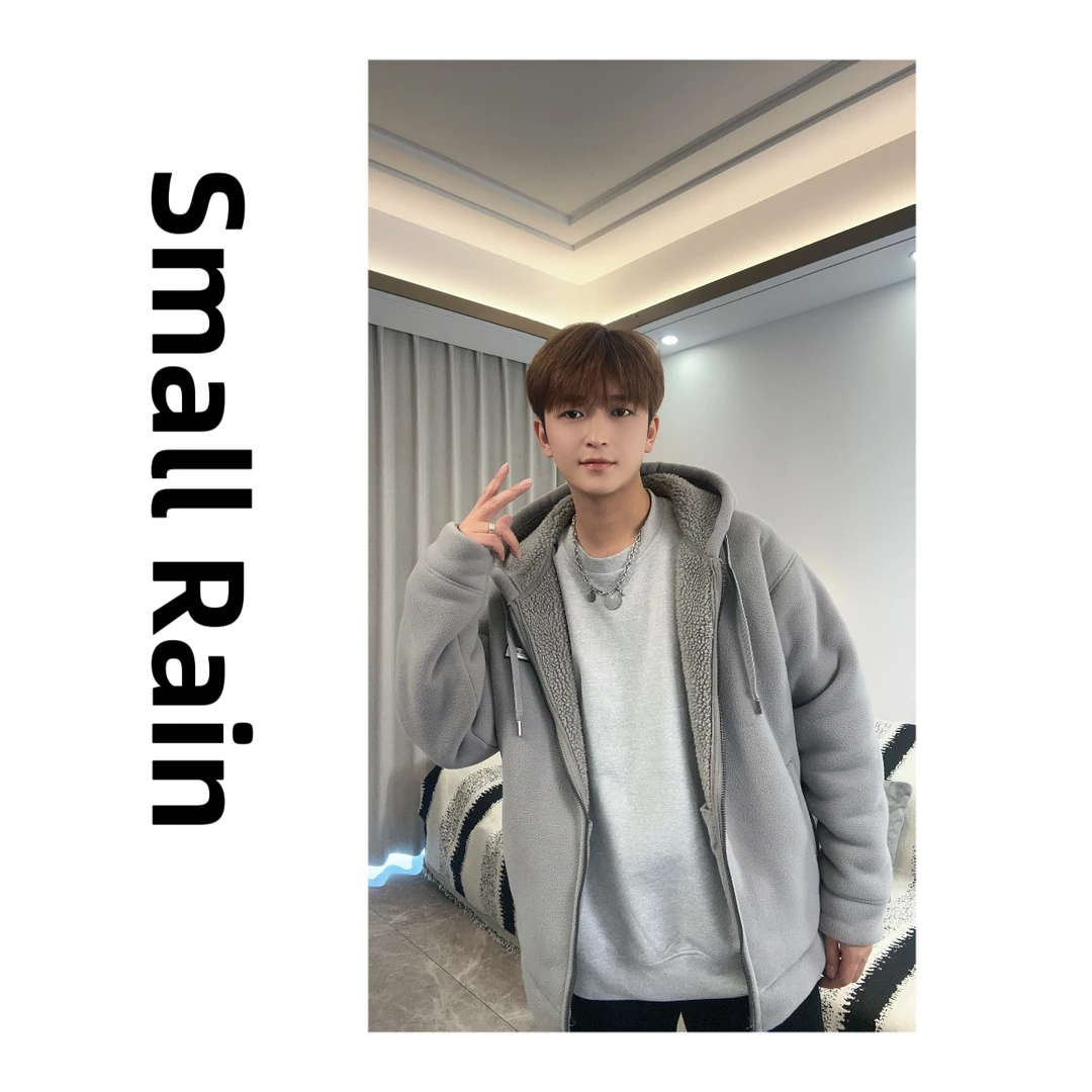 【加绒加厚】冬季加绒摇粒绒外套男士连帽保暖户外夹克卫衣宽松男