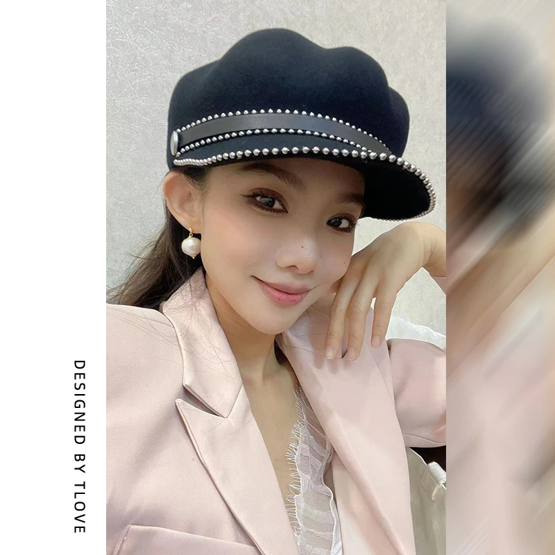 9442秋冬时尚气质休闲百搭复古帽子冬天网红青年新品鸭舌帽ins
